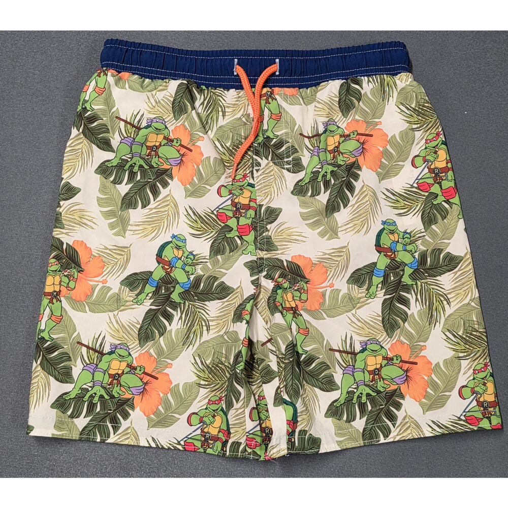 Teenage Mutant Ninja Turtles Swim Trunks Lined Adjustable UPF 50+ Boys Size 8